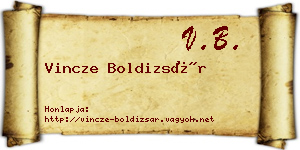 Vincze Boldizsár névjegykártya